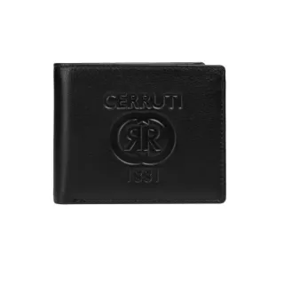 【Cerruti 1881】限量2折 義大利原裝進口 頂級小牛皮12卡短夾皮夾 5536M 全新專櫃展示品(黑色 送禮盒提袋)