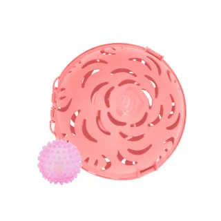 【GREEN BELL 綠貝】玫瑰內衣球洗滌組-附矽膠清潔球(適用A-D罩杯 內衣網 加強鎖扣 加倍清潔)