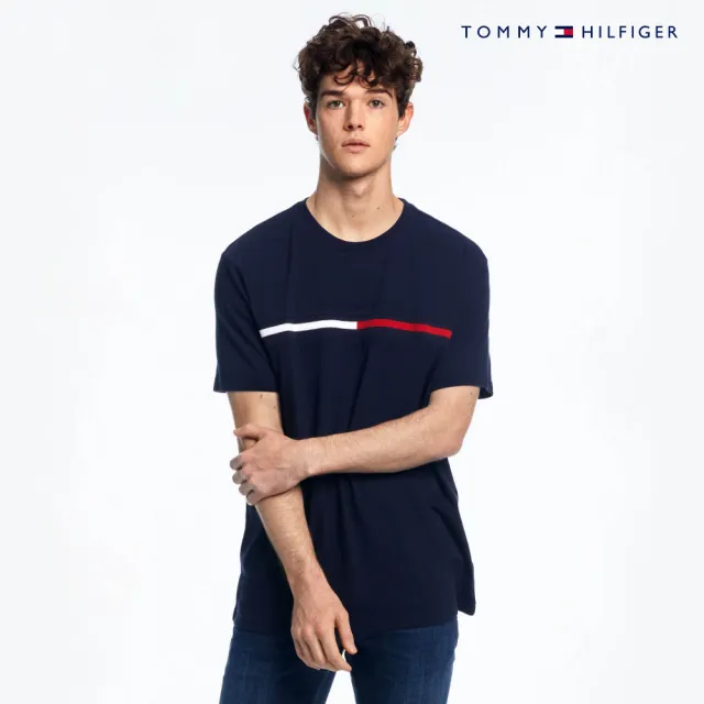 【TOMMY HILFIGER】官方旗艦館 Tommy Hilfiger 基本標誌 T 恤_藍色