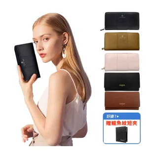 【CROSS】新年尾牙特價 限量1折 頂級小牛皮長夾皮夾 全新專櫃展示品(買一送一短夾)