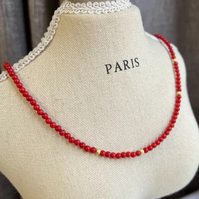 【KARAT】天然 3-4 MM 紅珊瑚 項鍊