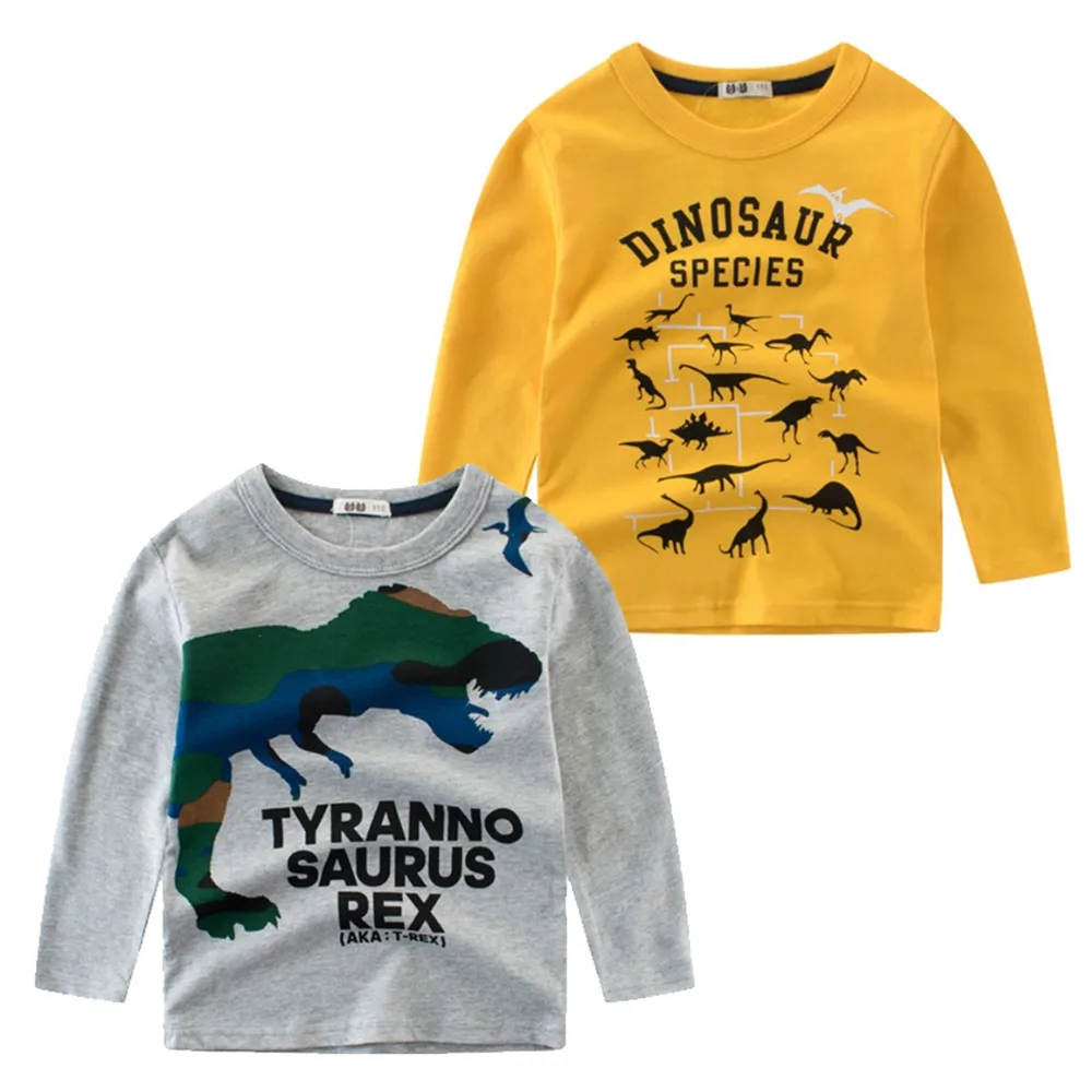 【橘魔法】恐龍印花 薄長袖上衣(大童 恐龍 薄長袖 童裝 男童 兒童)