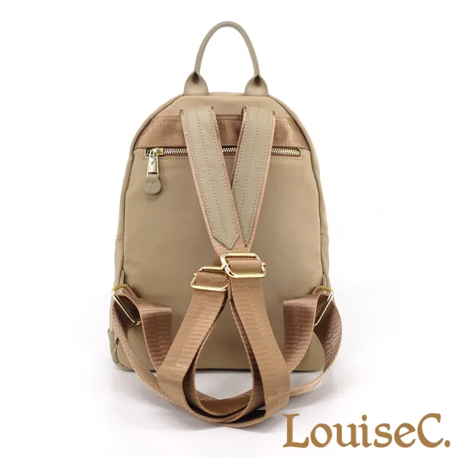 【LouiseC.】雙11 Tree House 韓國水洗防水布+小牛皮立體口袋圓弧手提後背包-3色(真皮包包 CC165
