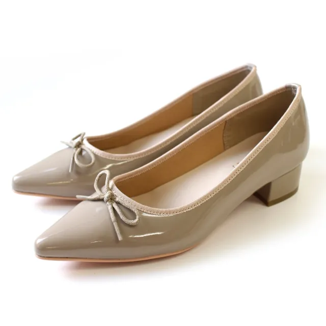 【AmiAmi】女款尖頭蝴蝶結高跟鞋 粗跟腳不痛｜單色 七色(CX2222)