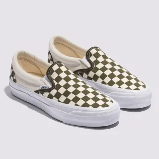 【VANS 官方旗艦】Premium LX Classic Slip-On 98 男女款墨綠色棋盤格滑板鞋