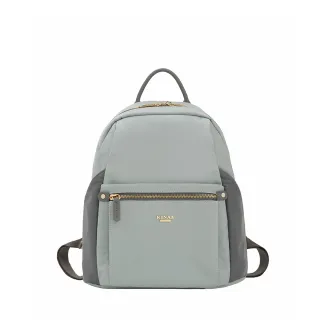 【KINAZ】分層收納輕量防潑水尼龍牛皮防盜手提後背包-海鹽灰藍-企鵝系列