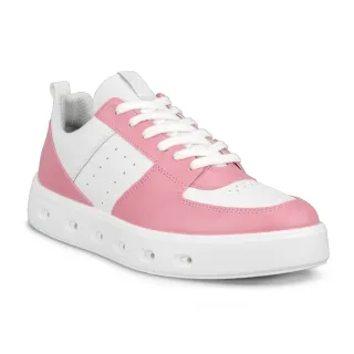 【ecco】STREET 720 W 街頭趣闖防水皮革休閒鞋 女鞋(玫紅色/白色 20971361214)