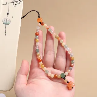 【MoonDy】串珠 手機吊飾 金絲玉手機掛繩 鈴蘭花 手腕繩 包包吊飾 手機鍊 手機掛件 防丟掛