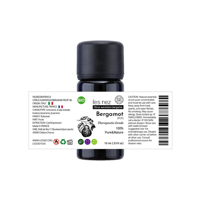 【Les nez 香鼻子】天然單方佛手柑純精油 30ML(天然芳療等級)