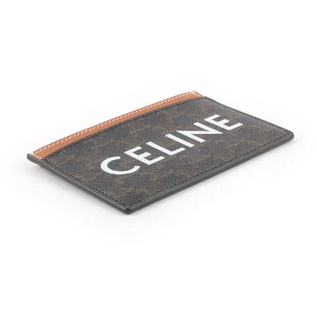 【CELINE】TRIOMPHE Logo 印花名片/卡片夾(焦糖色)