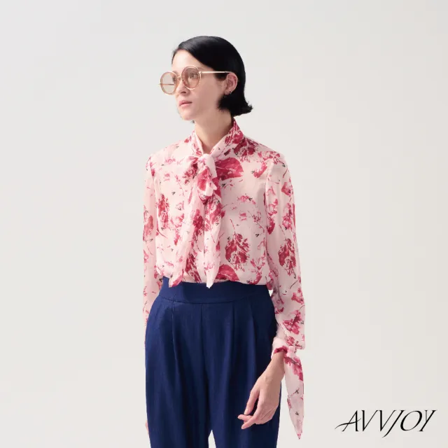 【AVVJOY 艾薇卓爾】秋意蝴蝶結雪紡襯衫(襯 上衣 長袖 雪紡 襯衫 雪紡衫 長袖女 襯衫女 CLA0290TP)