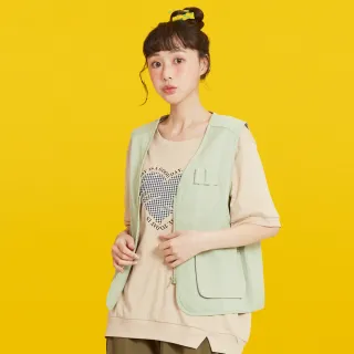 【betty’s 貝蒂思】率性寬版口袋工裝背心(淺綠)