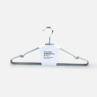 【特力屋】10入組 HOUSE DAY 防滑衣架 3mm 灰