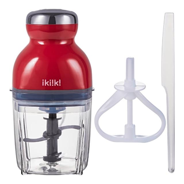 【ikiiki 伊崎】萬能食物調理攪拌機雙頭組 贈簡易食譜 IK-EM6301(攪拌機 料理機 打蛋 絞肉 沙拉)