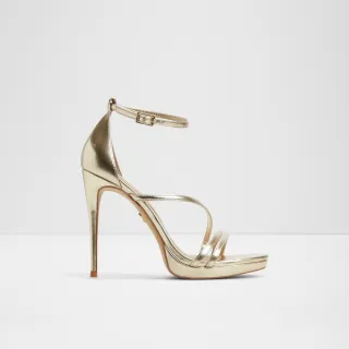 【ALDO】ODELLA-流線繫帶造型設計涼跟鞋-女鞋(金色)