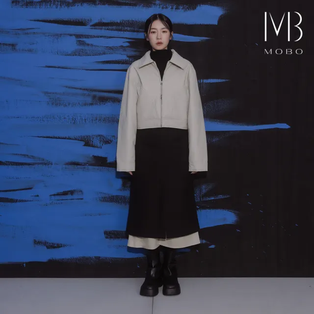 【MO-BO】質感雙層撞色長裙