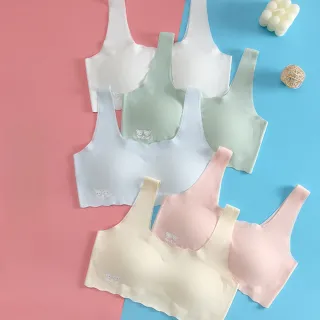 【chiao!Babe 俏寶貝】5件組 高彈力冰絲無痕內衣(M-L/成長型內衣/無鋼圈/學生/兒童/少女/5色)