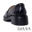 【DIANA】質感牛皮經典馬銜釦厚底樂福鞋(黑色)