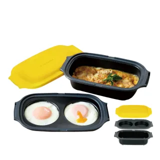 【日本kokomo】多功能兩用雙層炊具 KO-WB24C(微波專用｜微波盒｜煎魚神器)