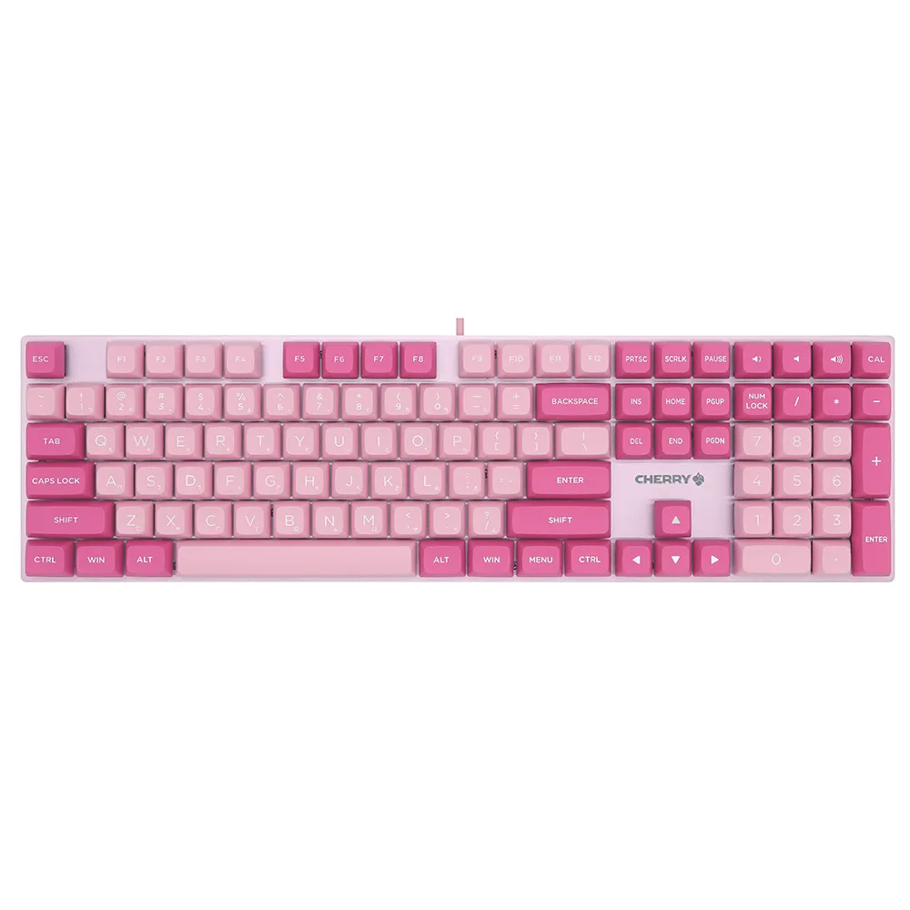 【Cherry】Cherry KC200 MX2A 懸浮式 粉色 玉軸 PBT中刻(KC200 二代軸 懸浮式鍵盤 PBT中刻 鍵盤 電競)