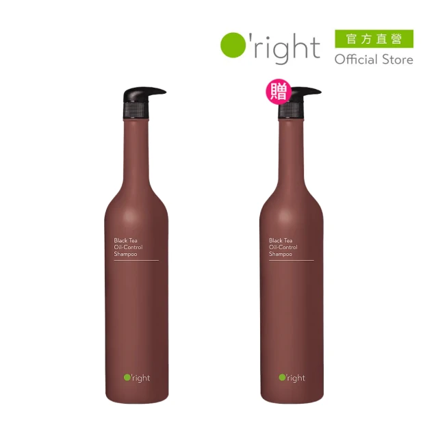 【O’right 歐萊德】沁漾紅茶控油洗髮精1000ml買1送1(momo獨家限定)