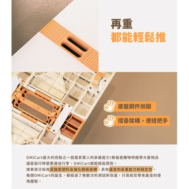 【OMIX】四合一耐重多功能摺疊提袋手推車(板車/買菜/露營/購物/野餐/收納箱/靜音滾輪)