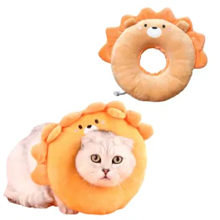 【防舔頭套】獅子軟布貓咪防舔圈(伊莉莎白圈 防咬圈 羞恥圈 術後保護 軟頭套 恥辱圈 寵物頭套)