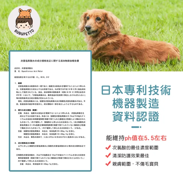 【BUBUPETTO】狗狗環境清潔用免稀釋次氯酸水-超值組6000mlx1組(犬 寵物)