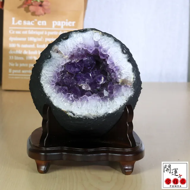 【開運方程式】烏拉圭紫晶洞2.73kg紫水晶洞心形錢袋子(AGU734風水開運擺設)
