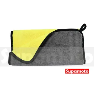 【Supamoto】加厚雙色洗車巾—小40x30(磨絨/珊瑚絨/雙面/下蠟布/打蠟/洗車/毛巾/清潔/40*30)