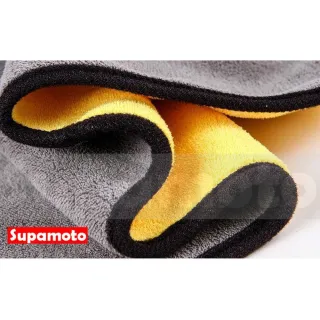 【Supamoto】加厚雙色洗車巾—小40x30(磨絨/珊瑚絨/雙面/下蠟布/打蠟/洗車/毛巾/清潔/40*30)