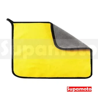 【Supamoto】加厚雙色洗車巾—小40x30(磨絨/珊瑚絨/雙面/下蠟布/打蠟/洗車/毛巾/清潔/40*30)