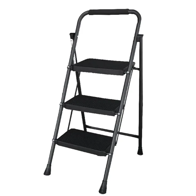 【U-CART 優卡得】三階梯 踏板加寬 耐重150KG(階梯/鐵梯/摺疊梯/防滑梯/梯子/樓梯椅/室內梯)