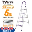【WinWin】五階梯 防滑加強 耐重150KG(五階梯/摺疊梯/防滑梯/梯子/家用梯/室內梯/人字梯/A字梯/鋁梯)