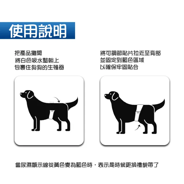 【美國BV Pets】寵物禮貌帶 公犬用 4入組(公狗禮貌帶/寵物尿布/狗尿布/狗尿褲)