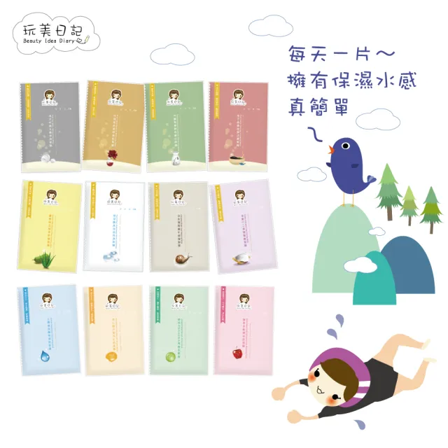 【同闆購物】玩美日記面膜 10入組 12款任選(玩美日記面膜/水絲布面膜/敷臉/臉部保養/保濕面膜)