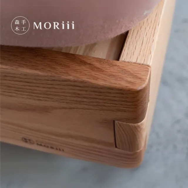 【MORiii  森手木工】新馬可實木床架 單人加大3.5尺 無床頭 紅橡木 縮小版(台灣製 紅橡木 實木 床架)