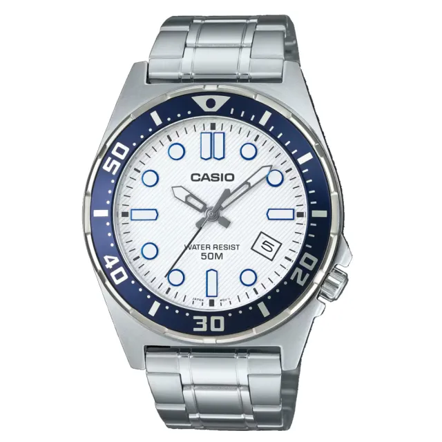 【CASIO 卡西歐】運動鋼帶指針錶(MTD-135D-7A)