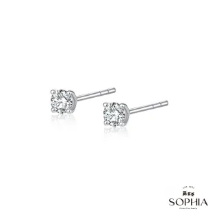 【SOPHIA 蘇菲亞珠寶】20分 18K金 經典四爪 鑽石耳環