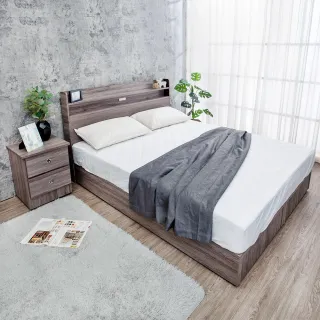 【BODEN】MIT台灣製 | 米恩5尺雙人床房間組-3件組-附插座床頭片+六分床底+二抽床頭櫃(多色可選-不含床墊)
