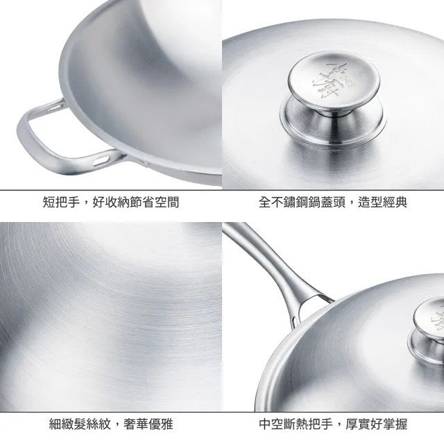 【CHEF 掌廚】316不鏽鋼 七層複合金雙鍋組(炒鍋40cm+湯鍋20cm)