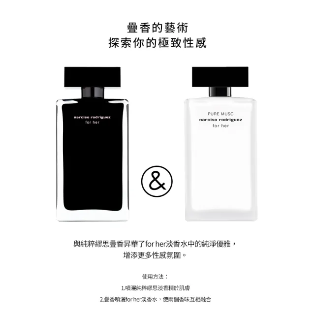 【NARCISO RODRIGUEZ】官方直營 for her 同名淡香水禮盒(同名淡香水100ml+純粹淡香精10ml)