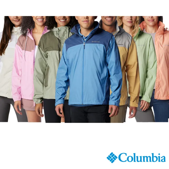 【Columbia 哥倫比亞】男女款-防潑水連帽風衣(多色任選)