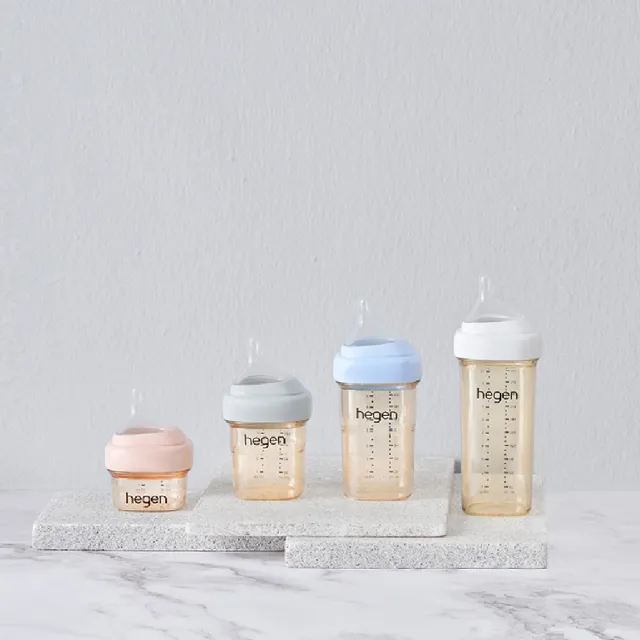 【hegen】總代理｜PCTO™金色奇蹟PPSU多功能方圓型寬口奶瓶 240ml(嫣粉/沁藍/漾紫)