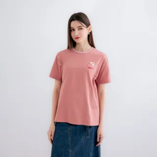 【Arnold Palmer 雨傘】中性款-傘LOGO植絨印花T-Shirt(粉色)