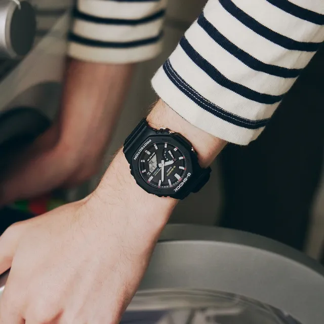 【CASIO 卡西歐】G-SHOCK 強悍耐衝擊  八角形錶殼手錶 電子錶- _42.8mm(GA-2100RL-1A)