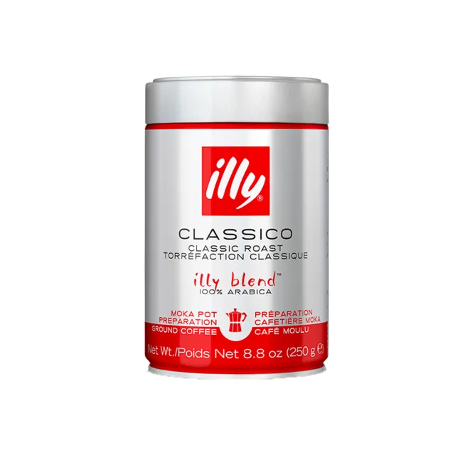 【illy】咖啡豆/咖啡粉任選3罐(250g/罐; 中度烘培豆/MOKA咖啡粉/印度風味豆)