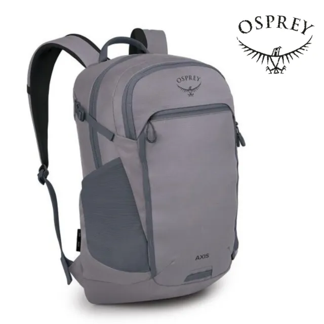 【Osprey】雙11 Axis 24 多功能通勤電腦背包 聲波灰 Soundwave Grey(休閒後背包 雙肩後背包 筆電