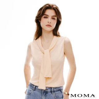 【MOMA】翻領綁帶無袖上衣(兩色)