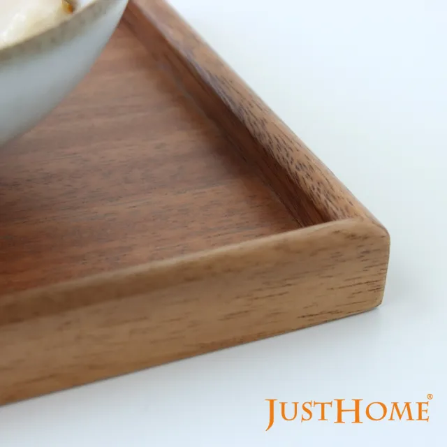 【Just Home】沉穩深色胡桃木-木質拖盤2件組17x25cm(托盤 端盤 置物盤)